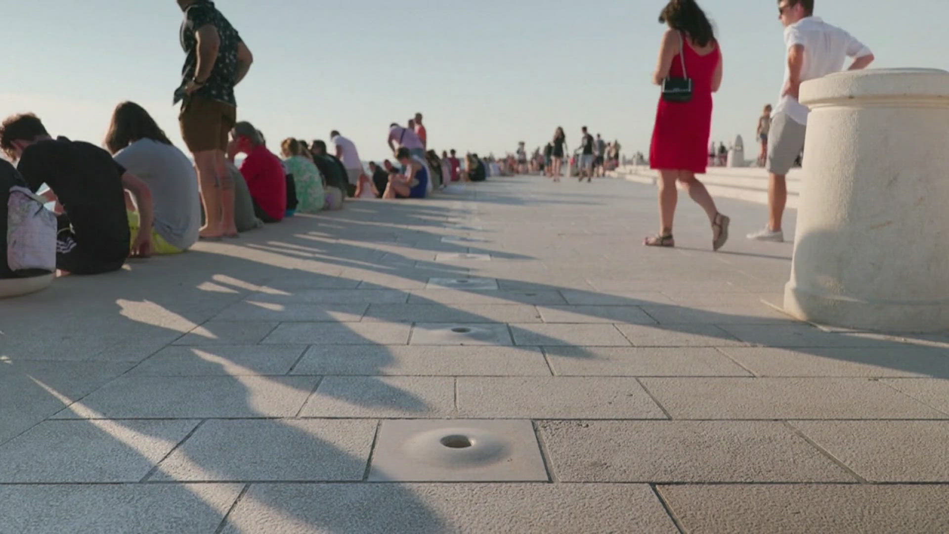 The sea organ emits a series of chimes and tones that harmonize together. People who have visited this spot say it's like being in a meditative state.