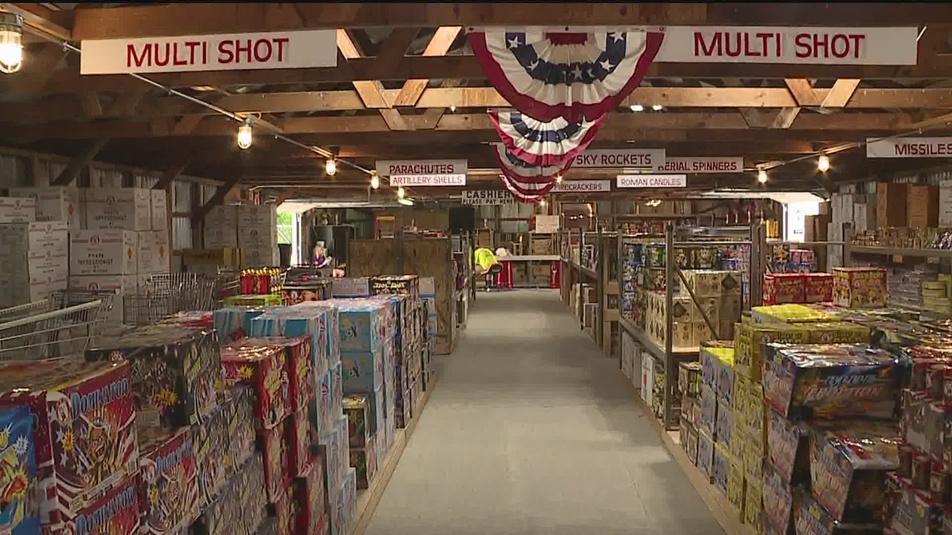 Nostalgia Pyrotechnics in Osco, Illinois says it has lost tens of thousands of dollars in lost business this summer