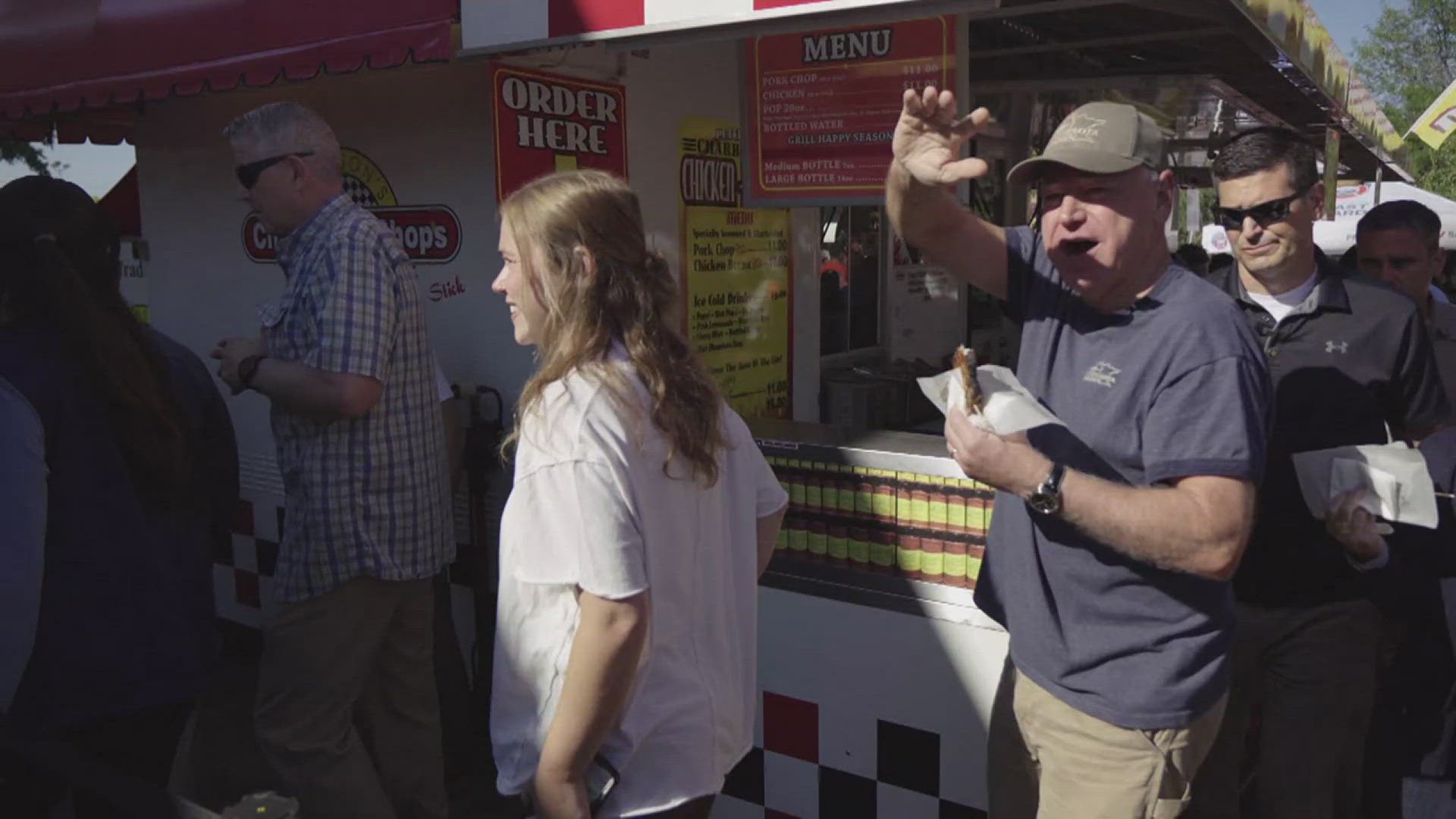 VP candidate Walz made his first public appearance yesterday in Minnesota, popping up at the Minnesota State Fair with his wife and daughter.