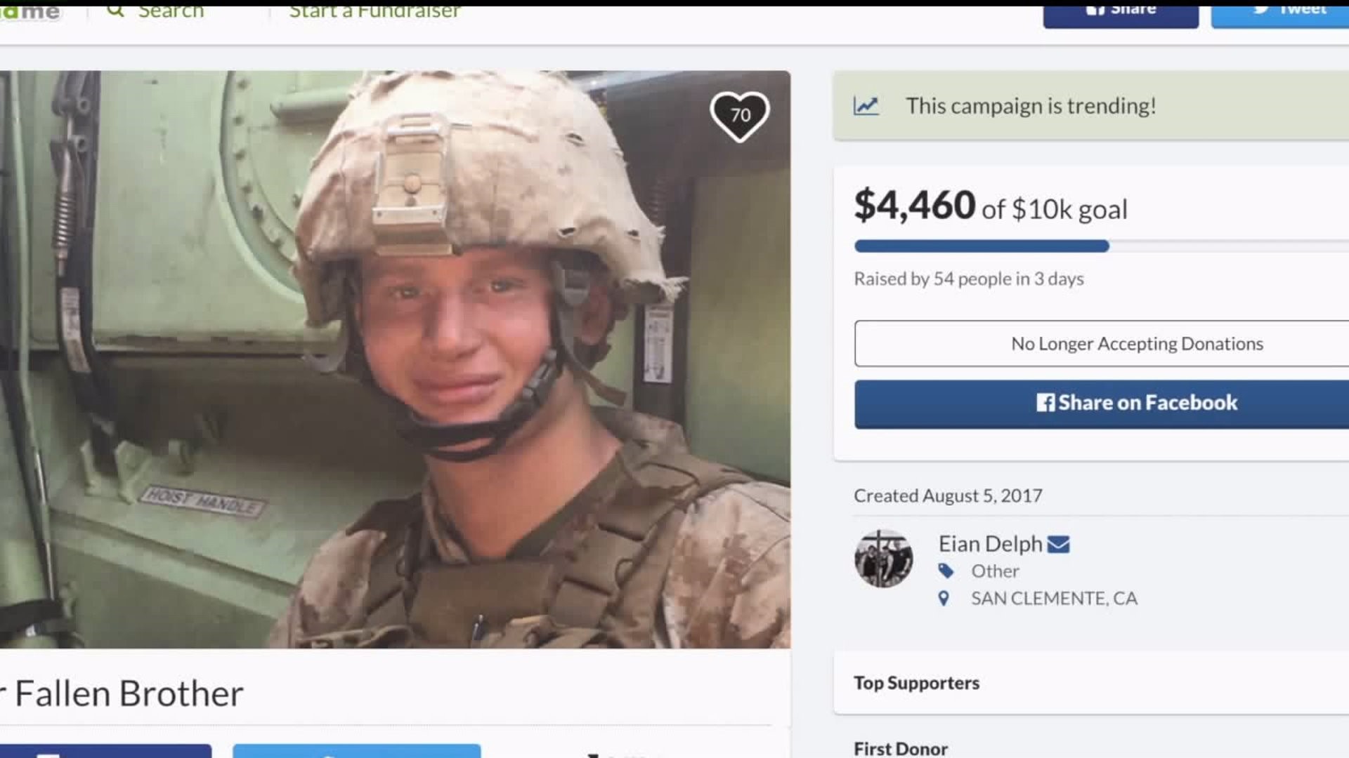 marines raise money to fly to Iowa funeral