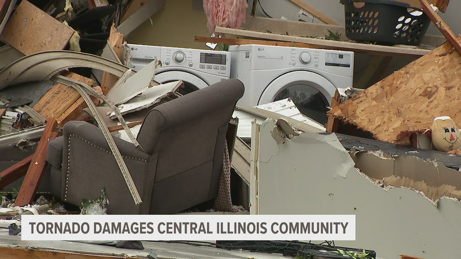 A tornado outbreak in central Illinois is leaving many homes in ruin, and families without places to stay.