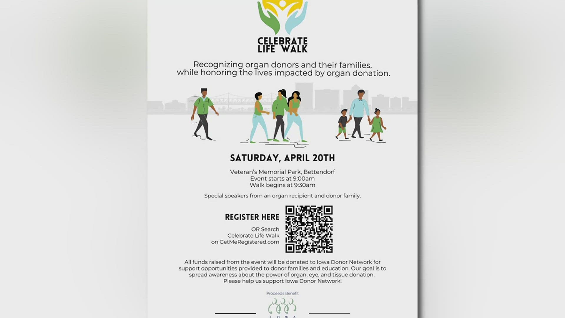 April is Donate Life Month, and Quad Citizens can help honor local organ donors and their families at the first-ever Celebrate Life Walk.