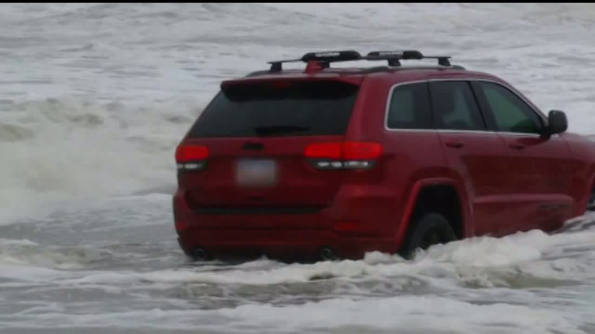SUV stuck in water at Myrtle Beach