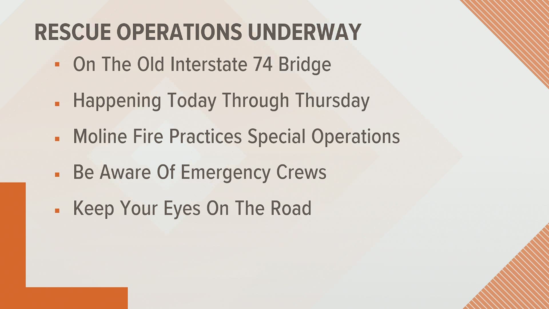 If you see a swarm of emergency vehicles on the old Interstate 74 Bridge span don't be alarmed!
