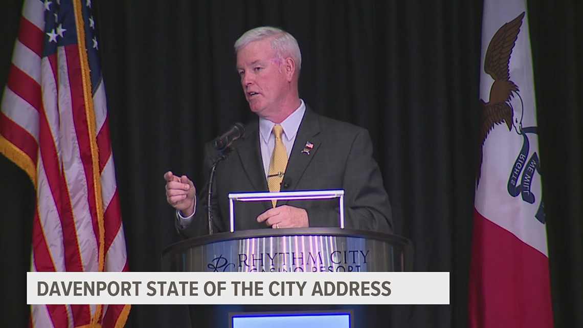 Davenport Mayor Matson makes infrastructure, business, public safety focus of State of the City address