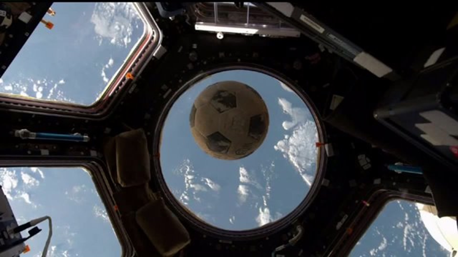 Soccer ball in space