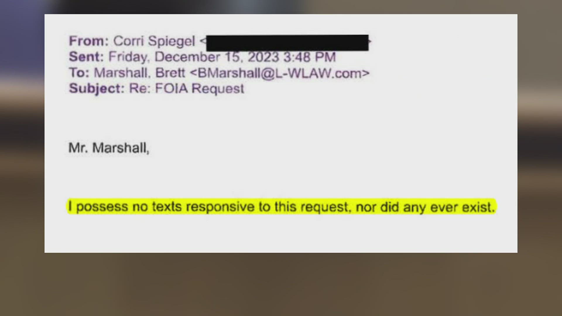 Documents obtained by News 8 show that former City Administrator Corri Spiegel allegedly never wrote a request to the City for the payout.