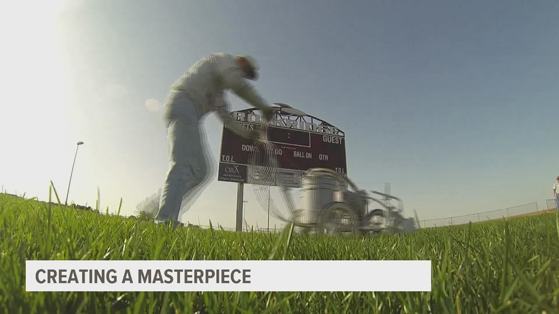 How a FOOTBALL FIELD is PAINTED for Game Day