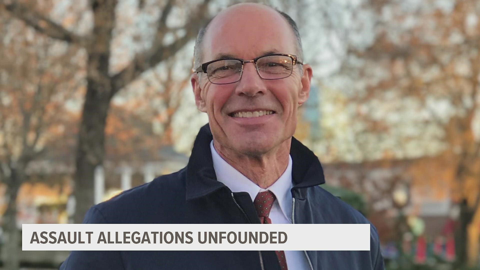 The Des Moines Police Department said there was not enough evidence to back the allegations against the candidate, who is running against Iowa Sen. Chuck Grassley.