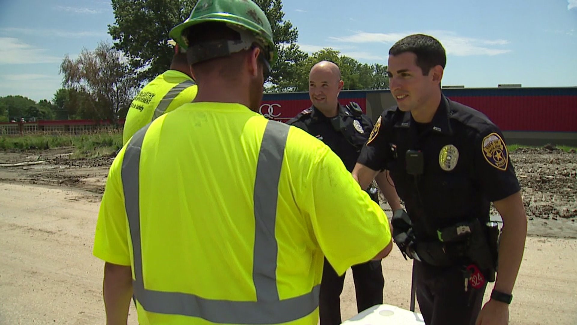 Moline Police help construction crews stay cool