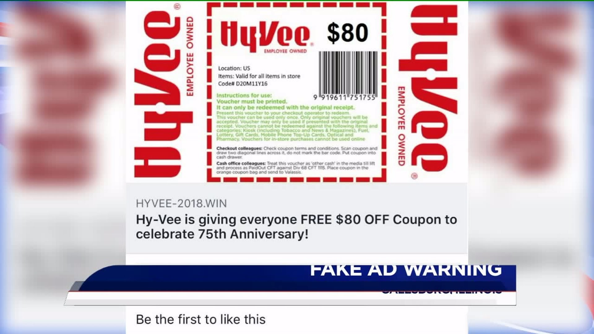That HyVee coupon you’re seeing on Facebook is fake
