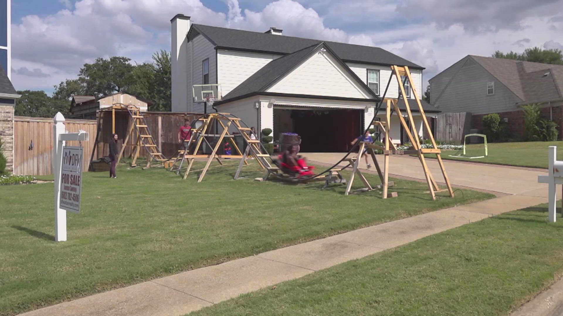 A Dallas dad built a rollercoaster for his kids to give them a summer of endless joy and fun.