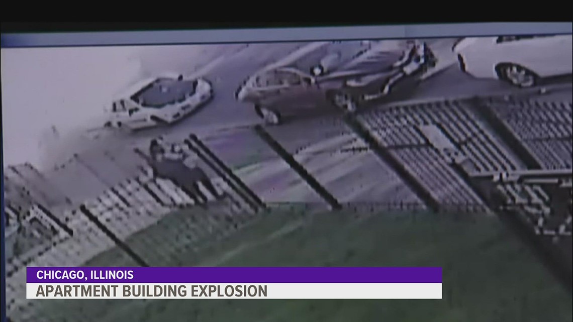 Watch the moment a Chicago apartment building exploded on Tuesday