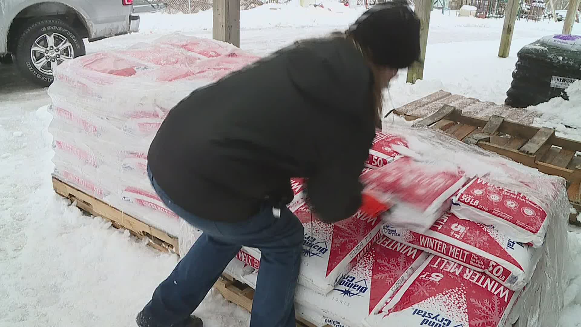 Dave Schoeve said he tried 25 other stores before he found some salt in Moline on Friday morning.