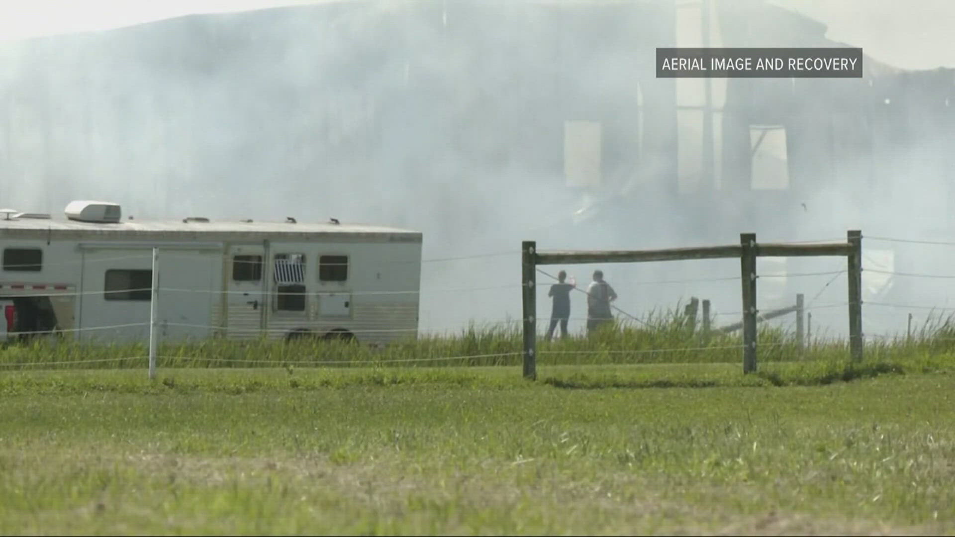 At least 44 horses were killed during a barn fire near Columbus, Ohio. One person also sustained some injuries from the fire, an investigation is underway.