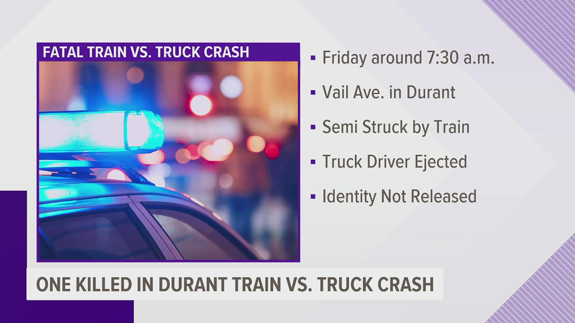 The driver of a semi-truck is dead after being struck by a train while attempting to cross the tracks.