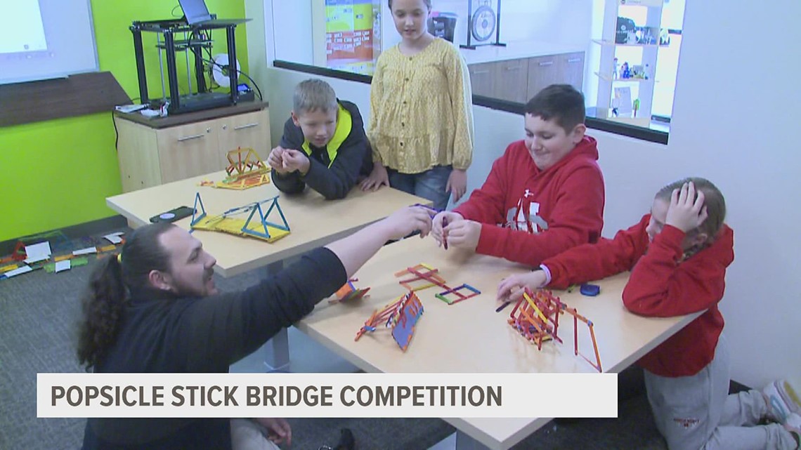 Code Ninja holds youth popsicle stick bridge competition