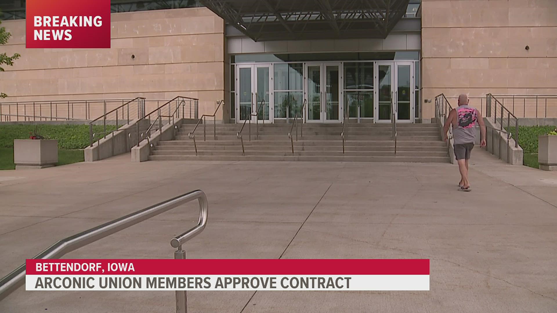 Union members passed a 60-40 vote Wednesday to accept a new four-year contract from Arconic, USW Local 105 President Patrick Stock confirmed with News 8.