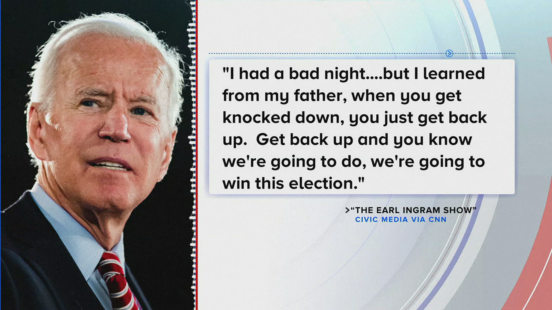 The president told a Wisconsin radio show he's determined to beat Donald Trump in November.