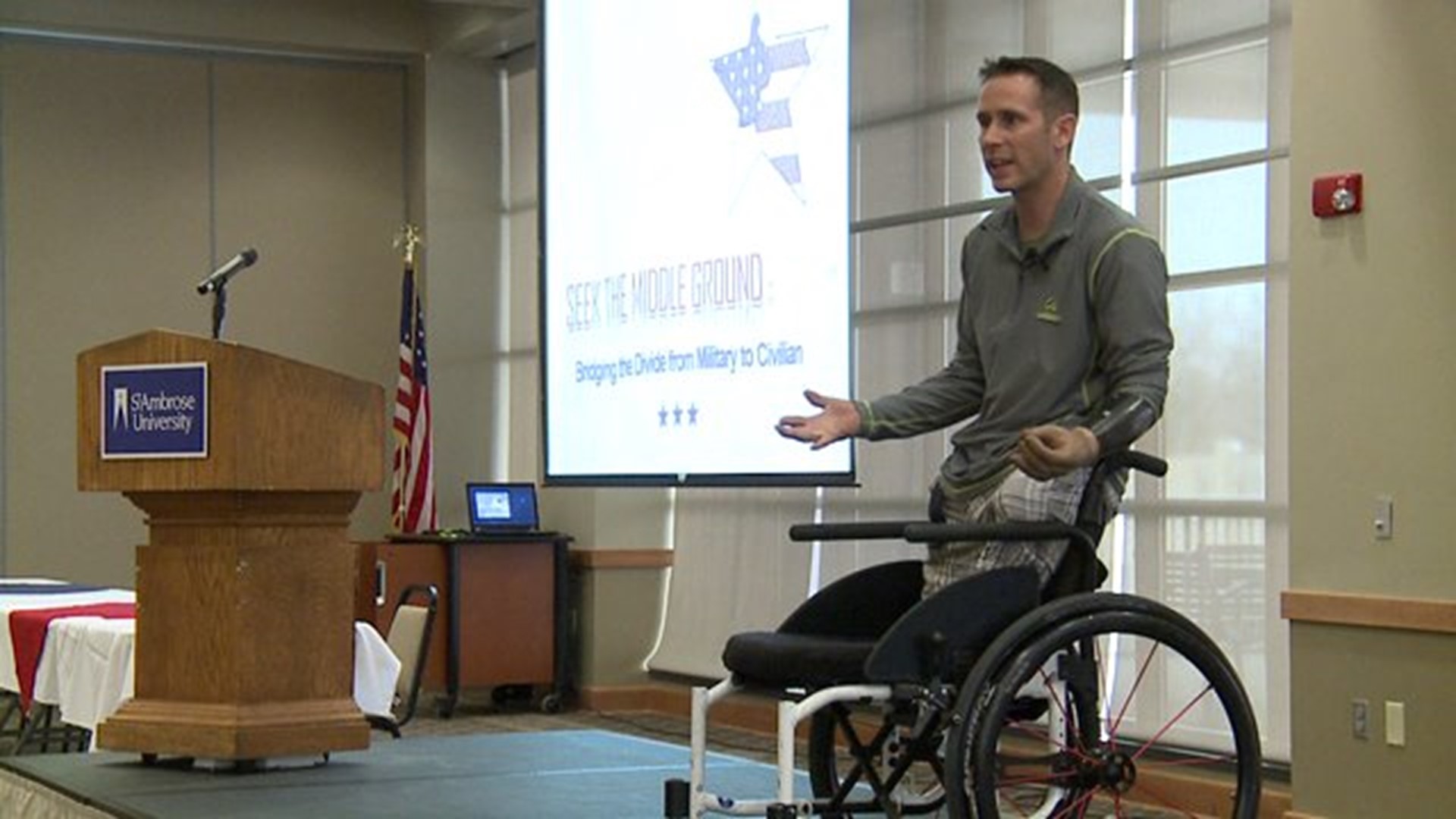 St Ambrose Hosts Decorated Triple Amputee Iraq War Veteran To Speak At Veteran Conference