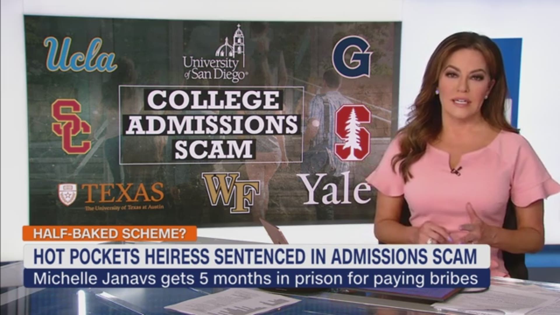 Former food company executive Michelle Janavs was sentenced to five months in prison for paying bribes in the college
admissions scam.