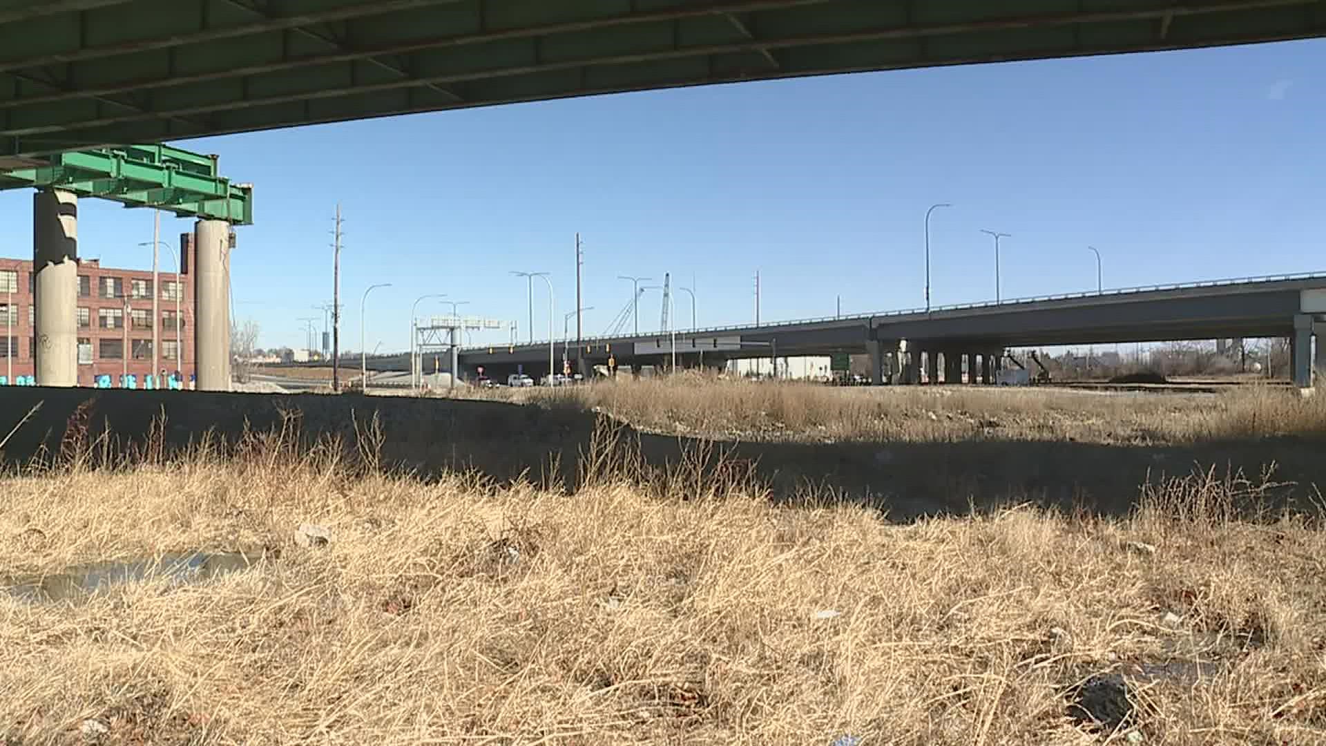 The proposed skatepark would go in downtown Moline, partially under the new I-74 bridge.