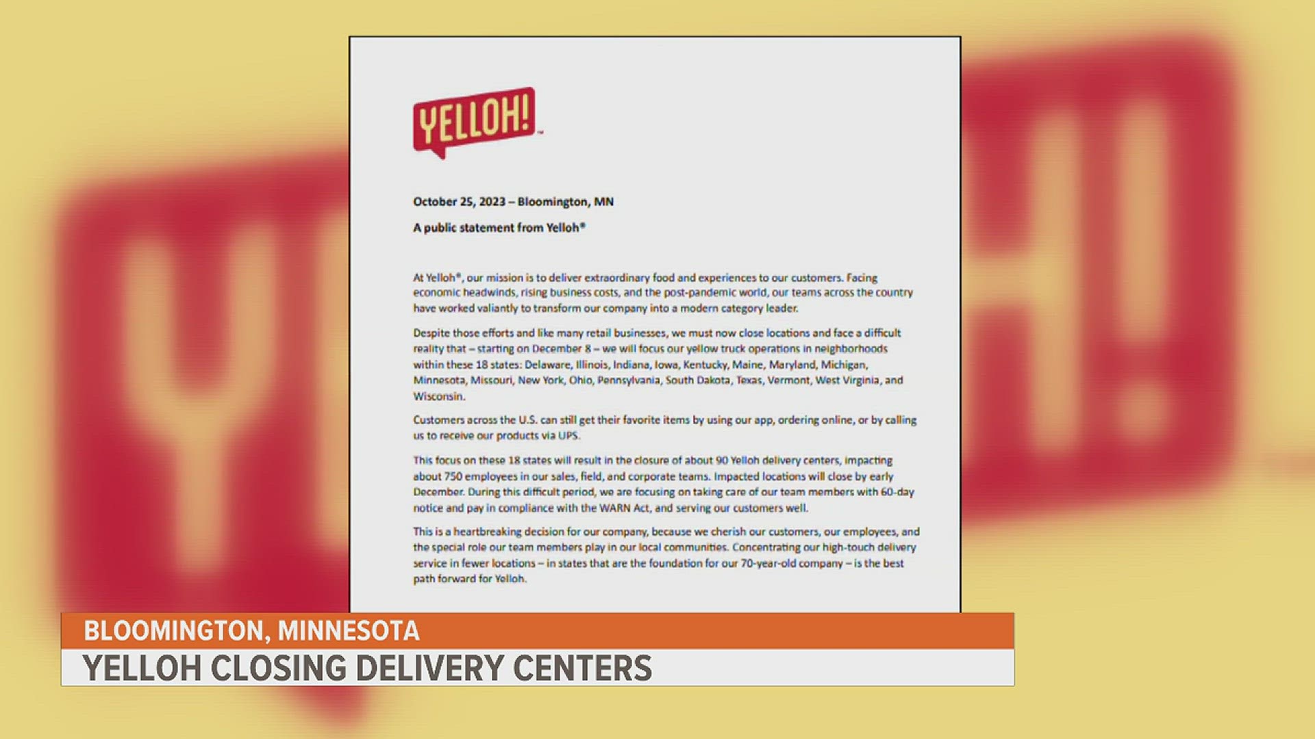 Starting Dec. 8, about 750 workers in 90 different delivery centers will be out of a job. These job cuts are a result of rising business costs.