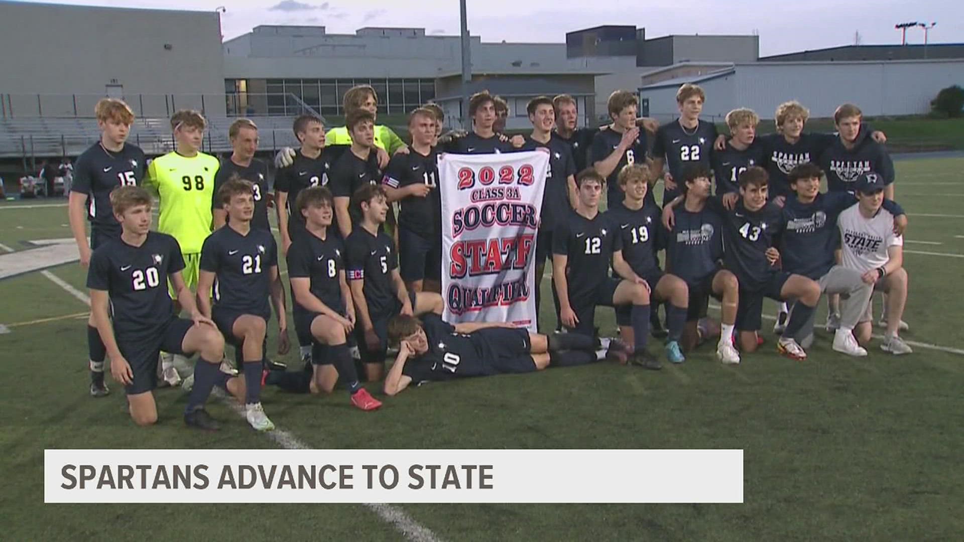 The Spartans advance to State in Des Moines following a 1-0 win over the Bulldogs on Wednesday.