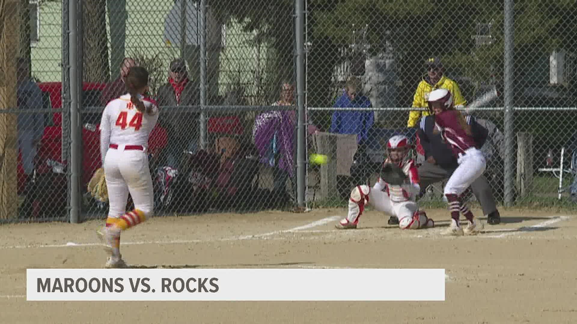 The Maroons handed the Rocks their first conference loss of the season thanks to a game-winning home run from Lana Edkin.