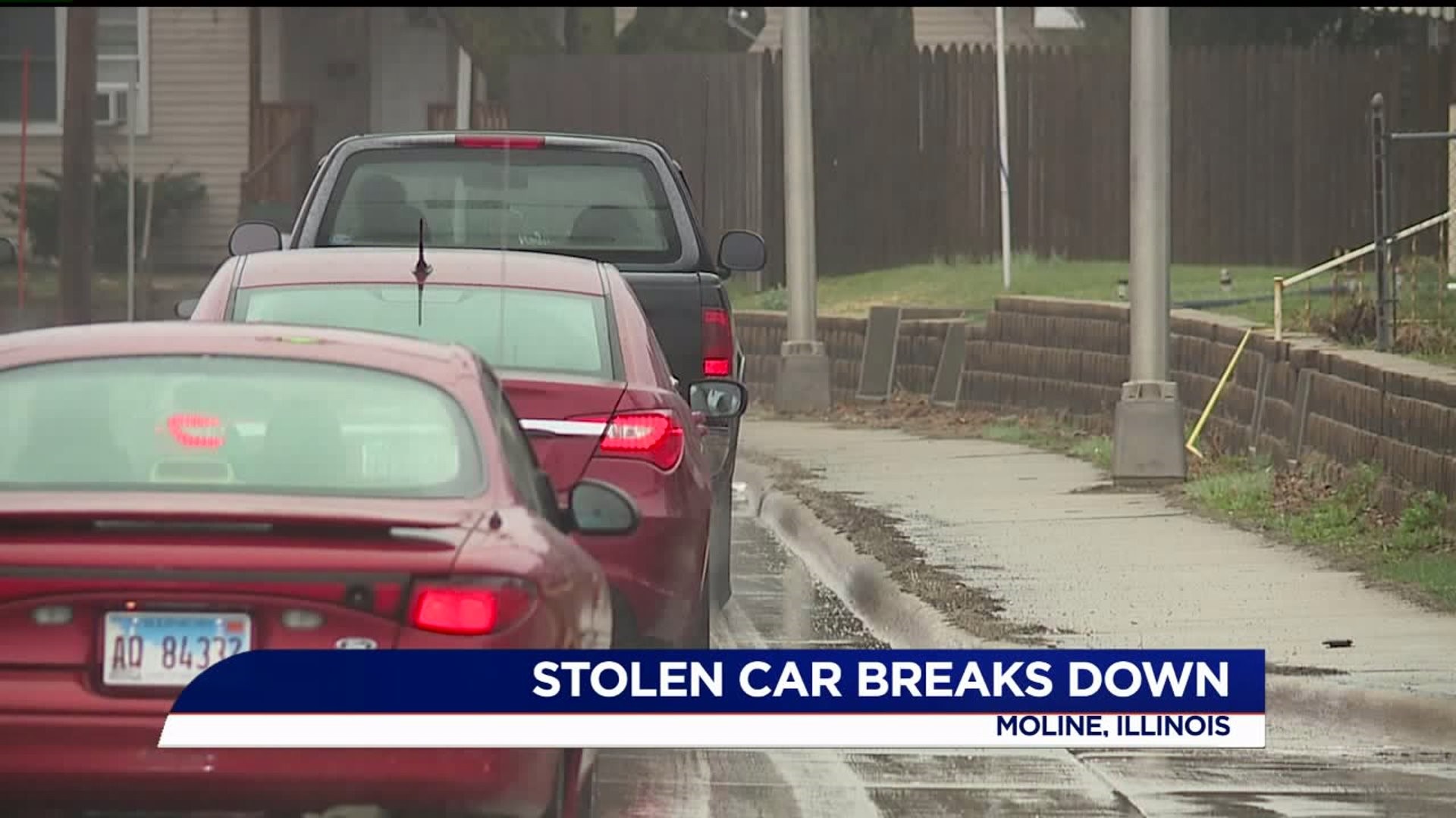Stolen car breaks down