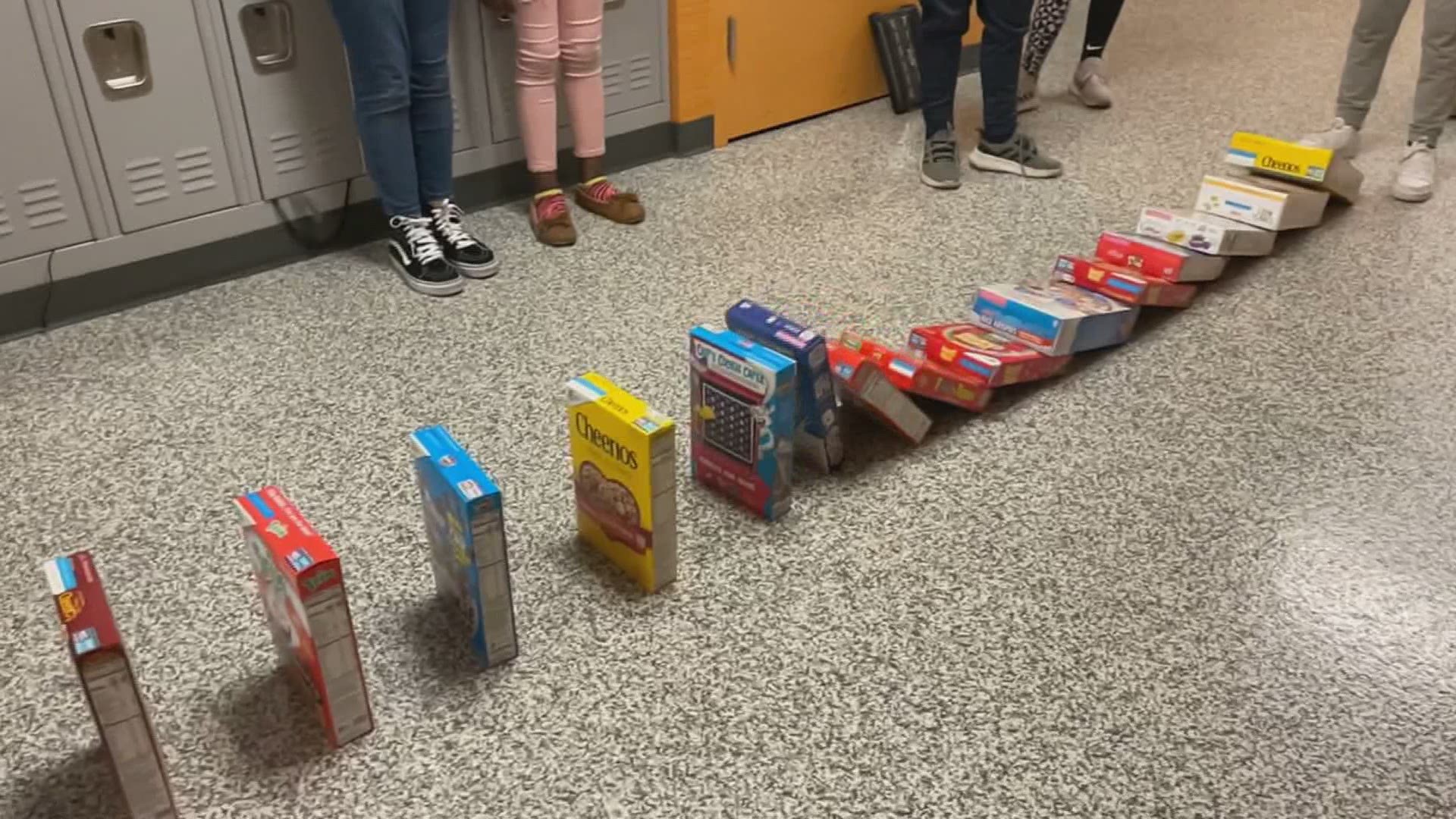 Students are hoping to collect 6,000 boxes for the project.