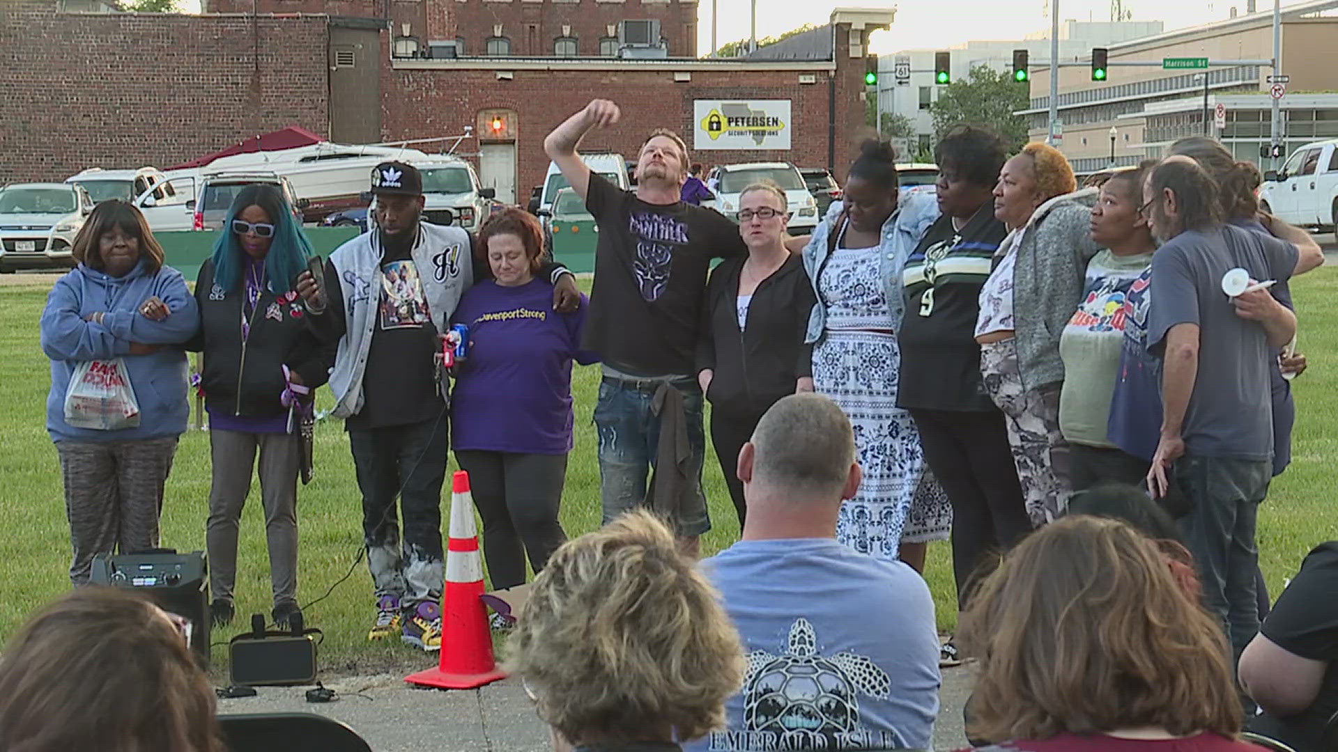 Dozens gathered at a downtown church before heading to a memorial at the collapse site.