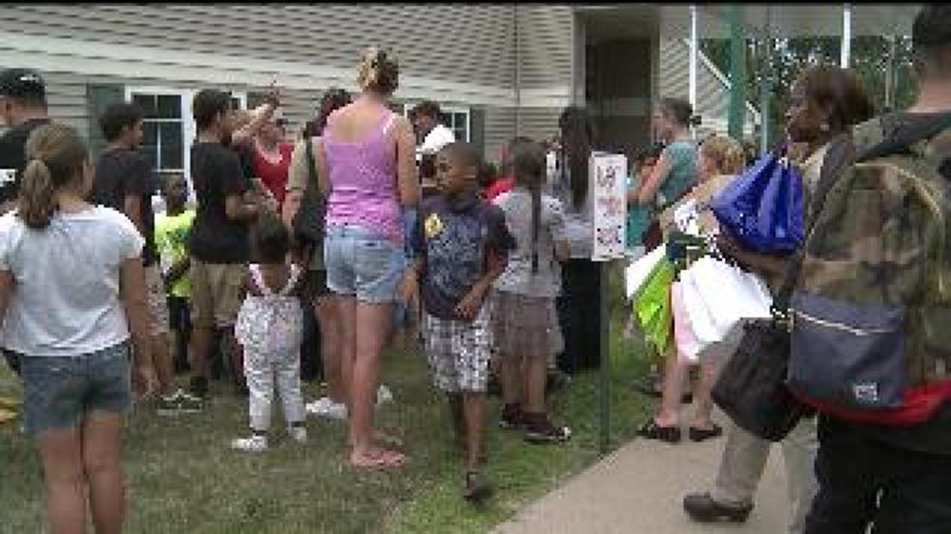 School supplies given to elementary students
