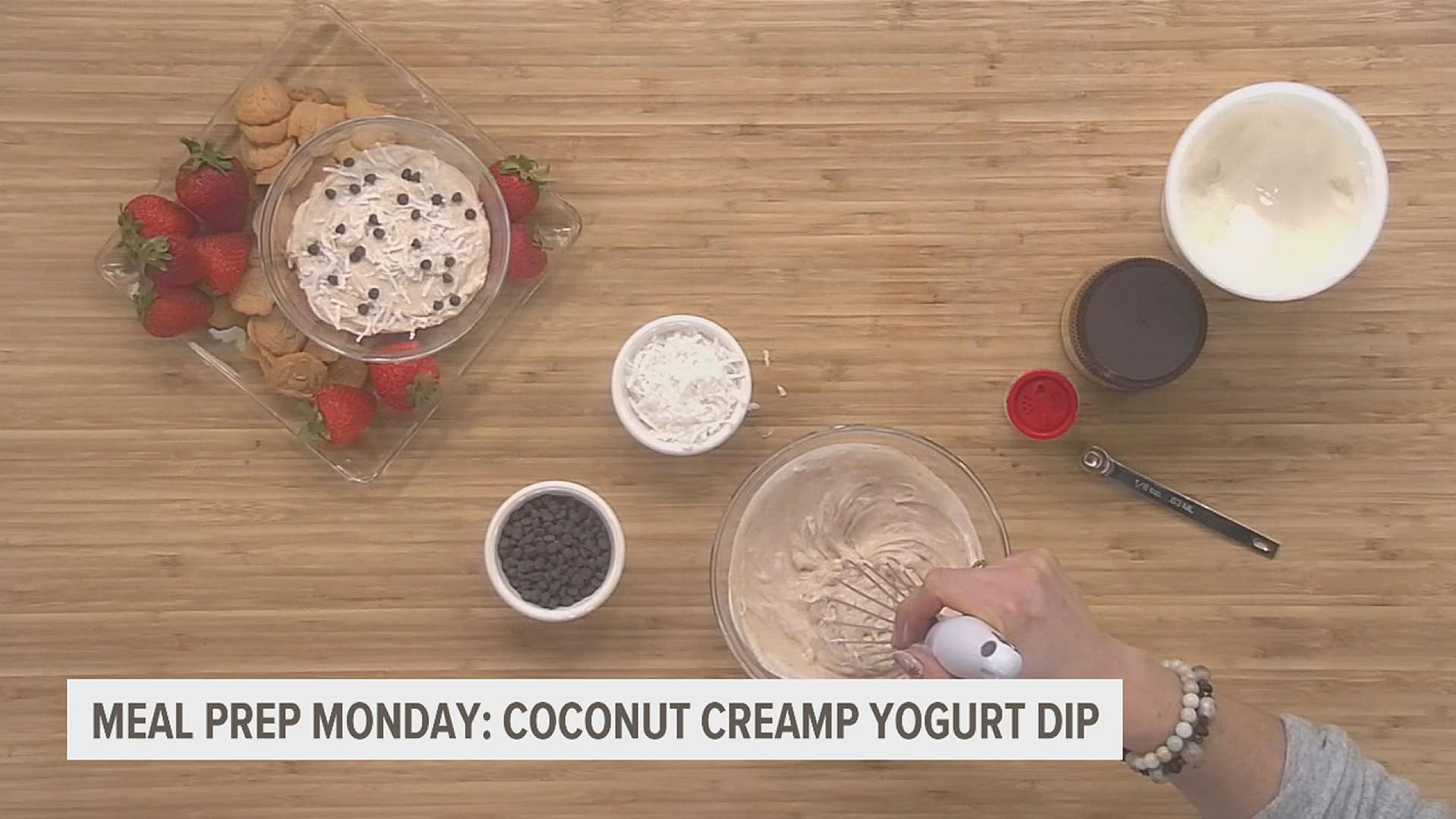This sweetened-up coconut yogurt dip makes for a great snack or a healthier dessert option.