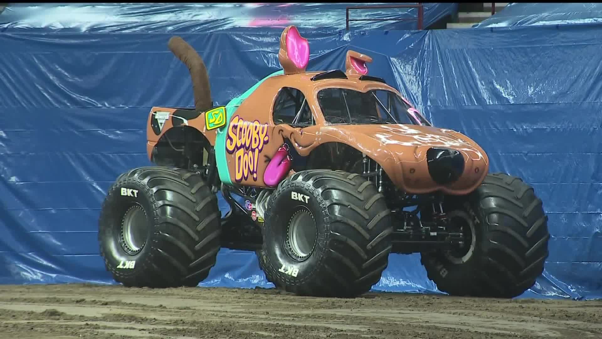 Davenport Native driving the Scooby Doo Monster Truck