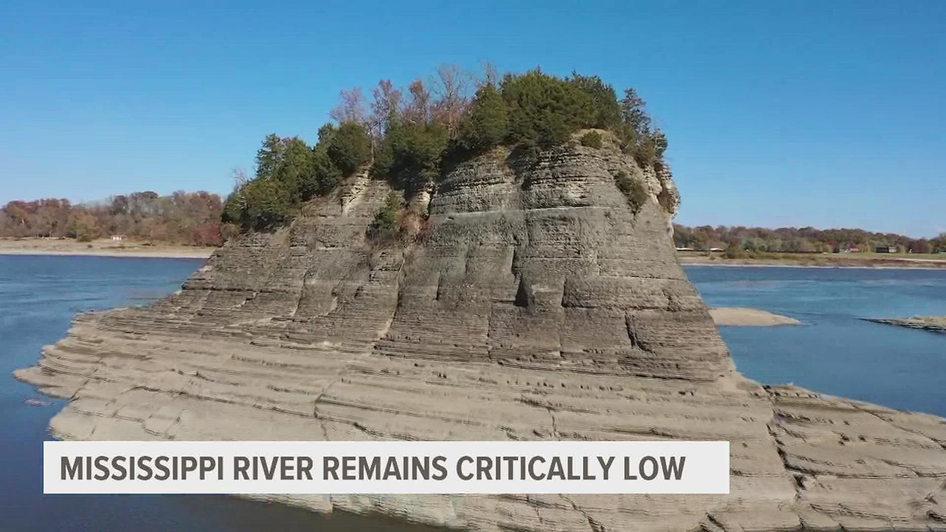 The Mississippi River level remains critically low at this point, impacting locks and dams as well as farmers.