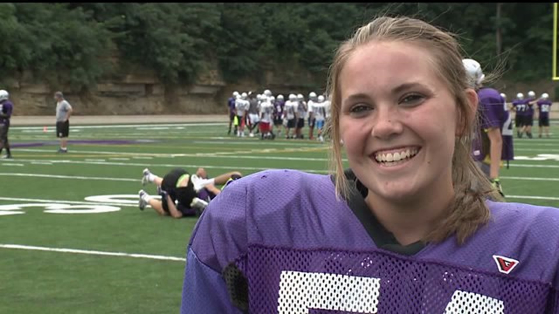 Burlington gets first female varsity football player