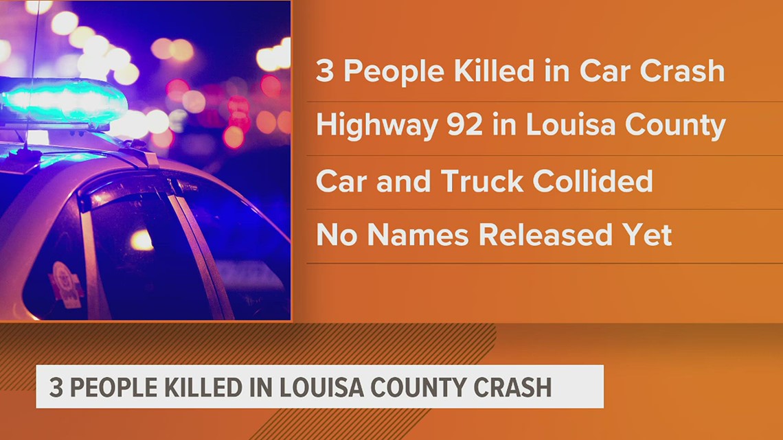 Crash in eastern Iowa leaves 3 dead near Grandview | wqad.com