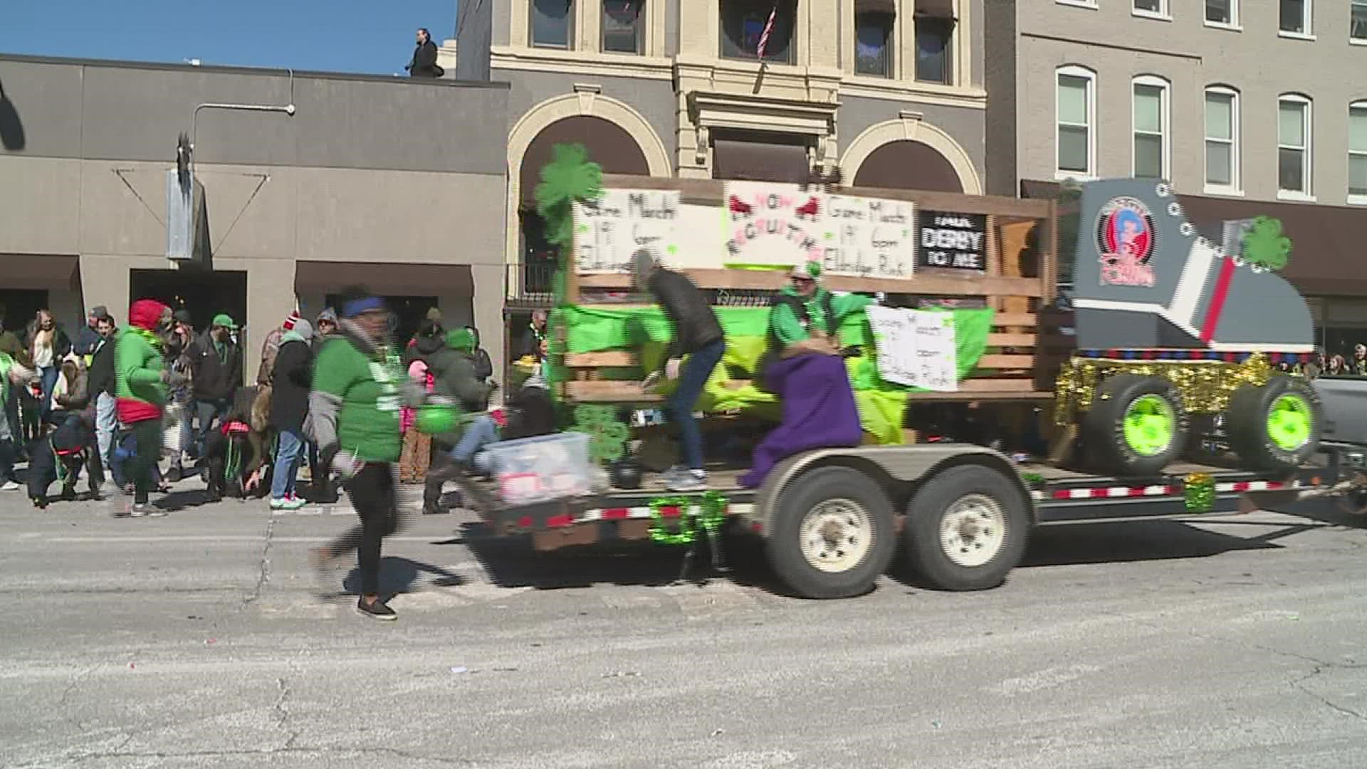 The weather was cold and crowds were smaller for the return of the St. Patrick's Day Grand Parade, but parade-goers still found plenty to celebrate.