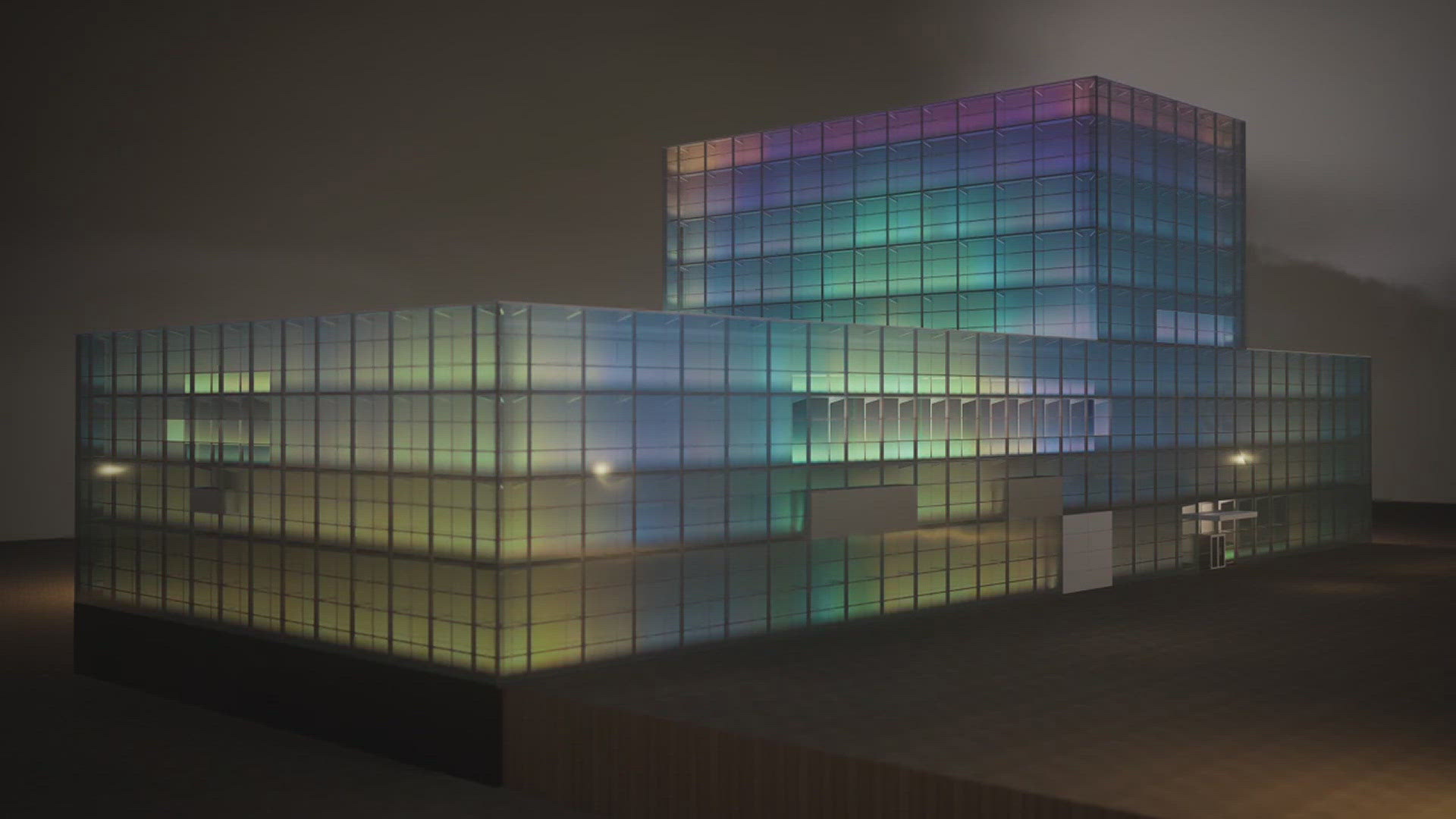"Evanescent Field" includes over 1,000 full-color LED lights that measure 5,000 linear feet on the exterior of the museum. 