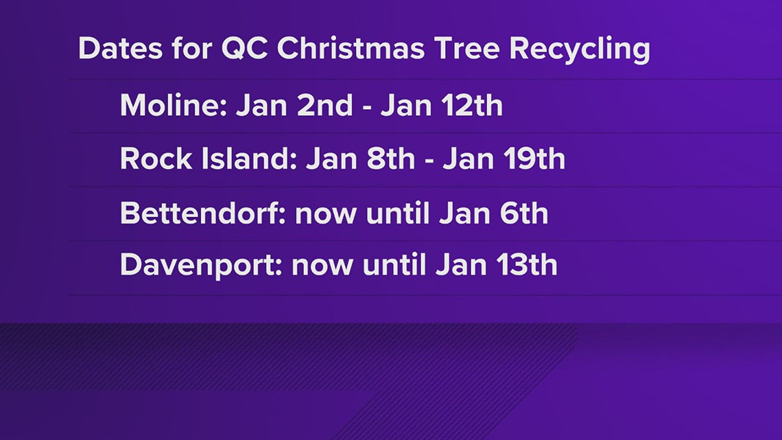 Important dates for Christmas tree recycling in the Quad Cities