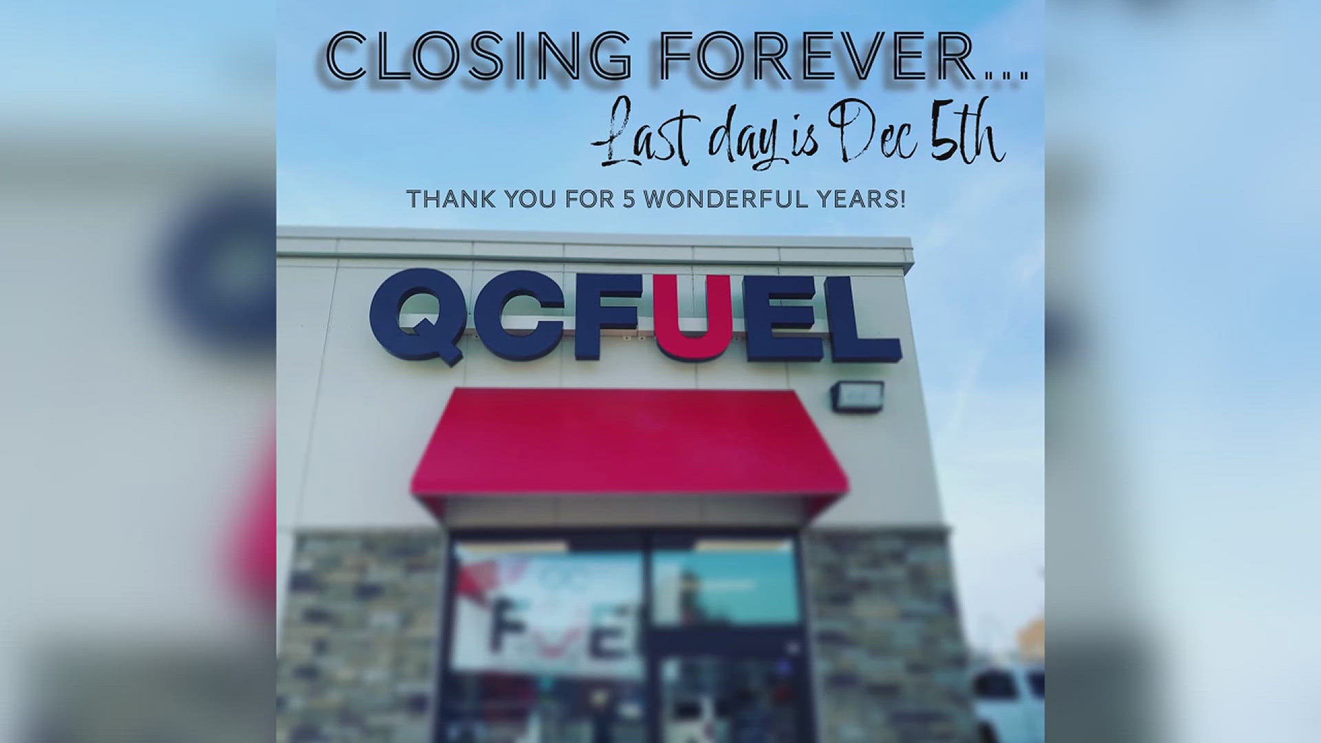 This week Charged Coffee is closing its three Illinois locations in Silvis, Cambridge and Orion. On the Iowa side, QC Fuel has announced they will close on Dec. 5.