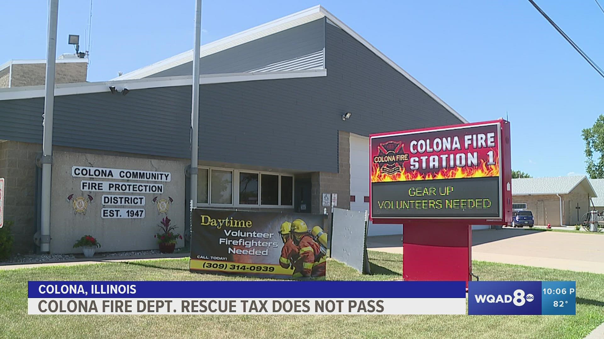 The volunteer fire department is facing staffing issues and wanted to use the tax to hire two full-time, paid firefighters to work during the day.