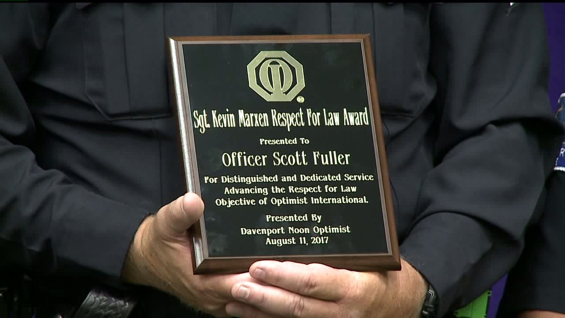 Optimist Club honors Officer Scott Fuller