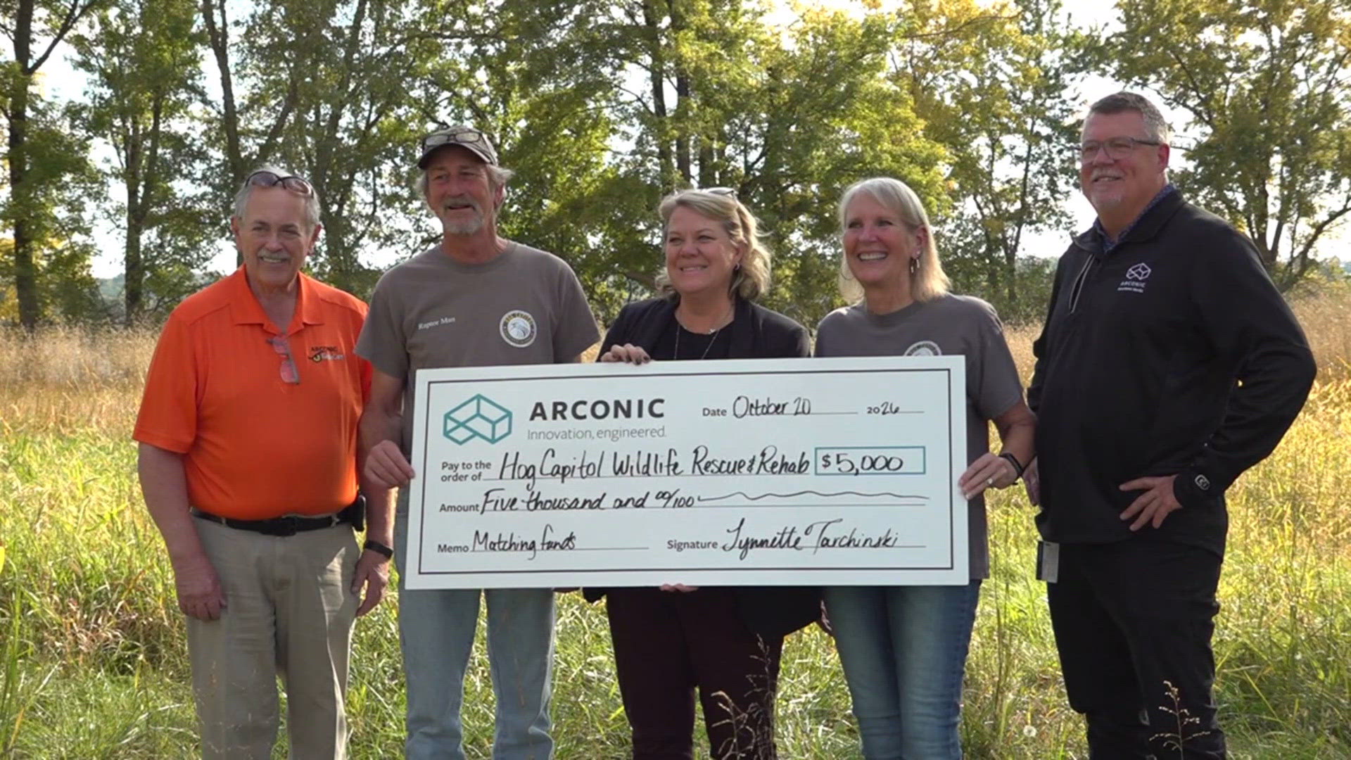 Arconic donates $5,000 to Hog Capitol Wildlife Rescue | wqad.com