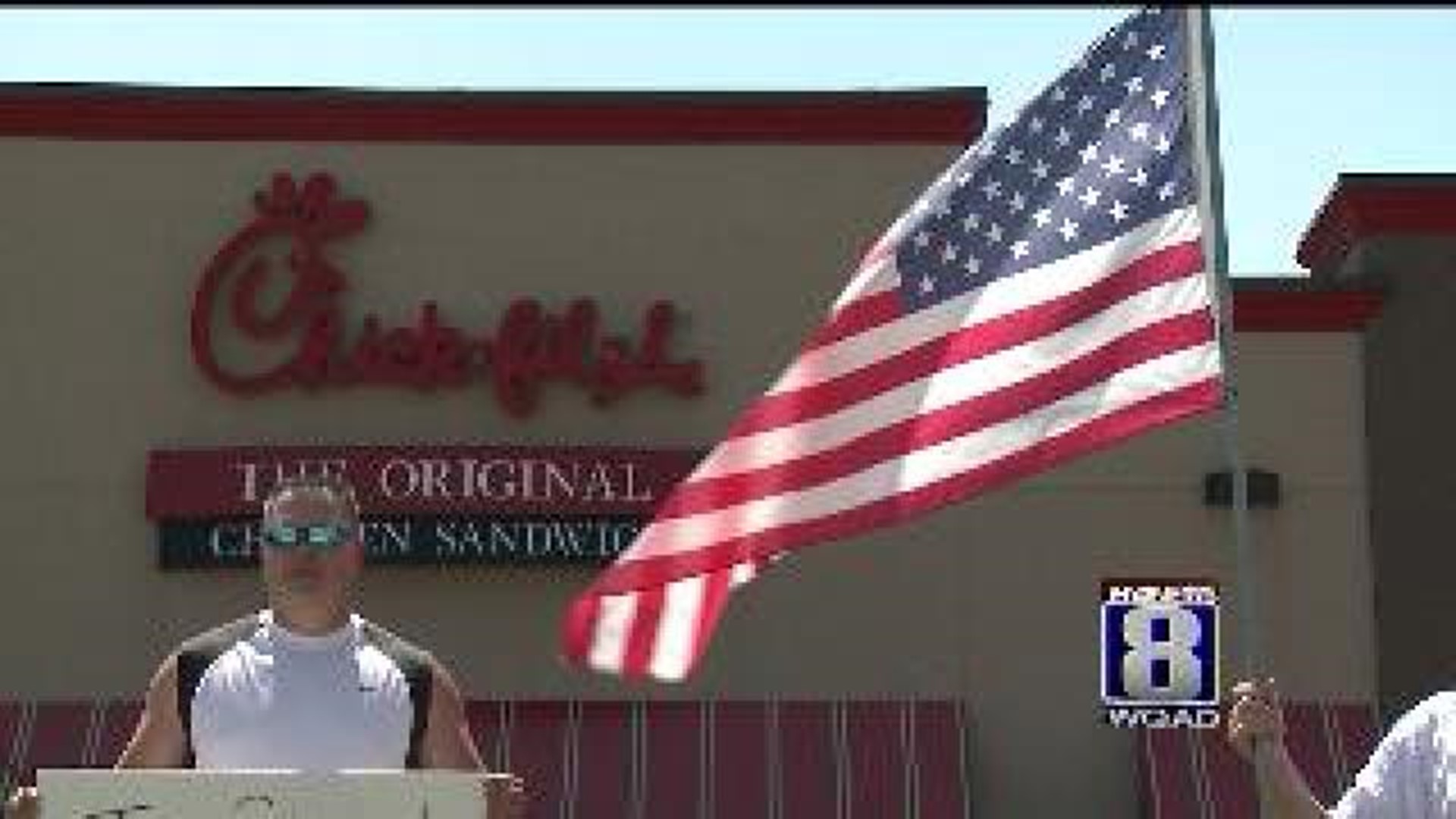 Demonstrators support Chick-fil-A