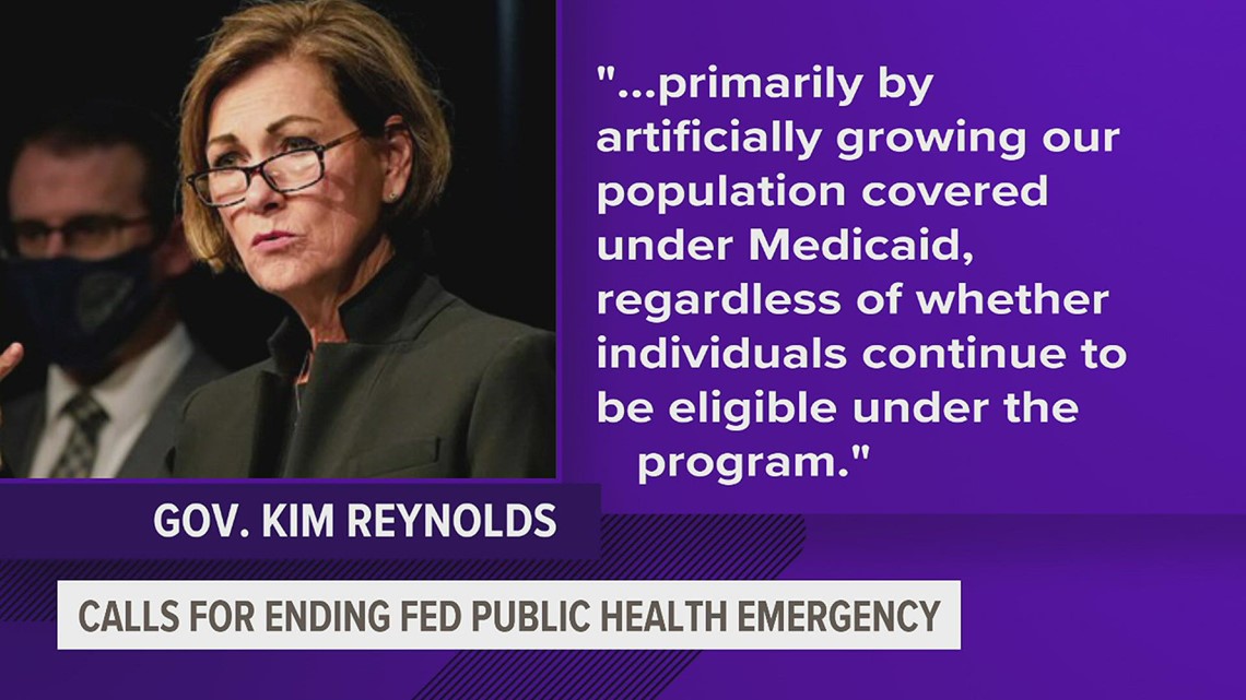 Iowa's Reynolds joins 24 governors in call to end federal public health emergency