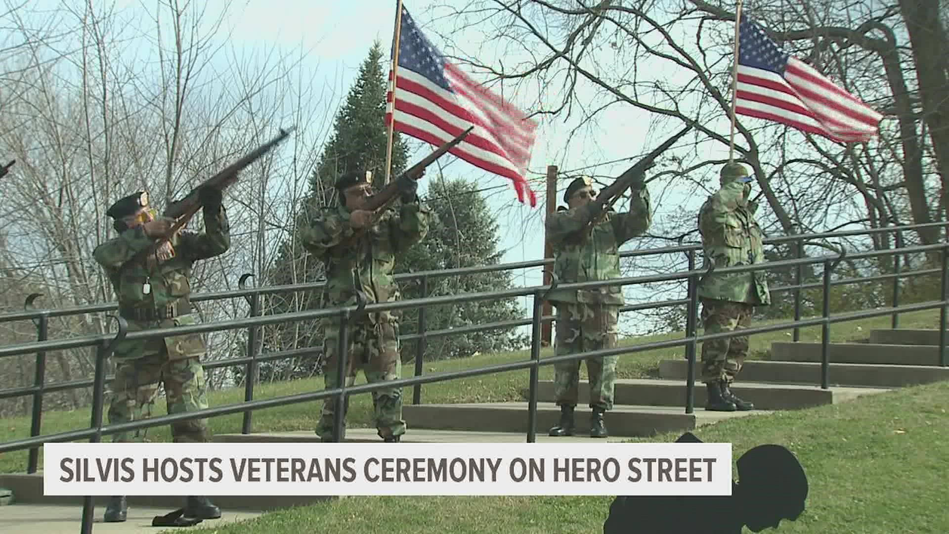 Dozens of veterans attend Silvis' Veteran's Day ceremony. For some, it means a lot to see the street they once grew up on become the place to honor veterans.