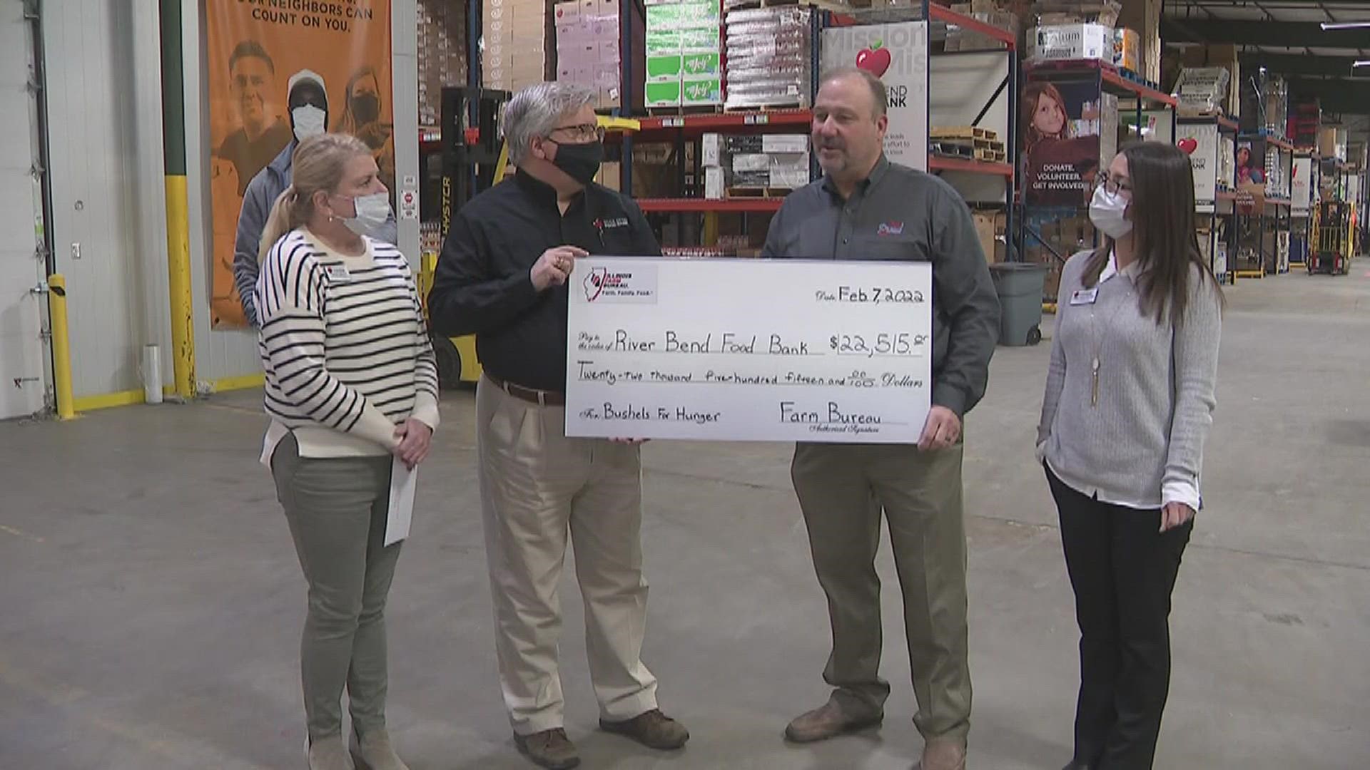 Illinois Quad Cities farmers helped raise more than $22,000 for their 12th annual Bushels for Hunger program.