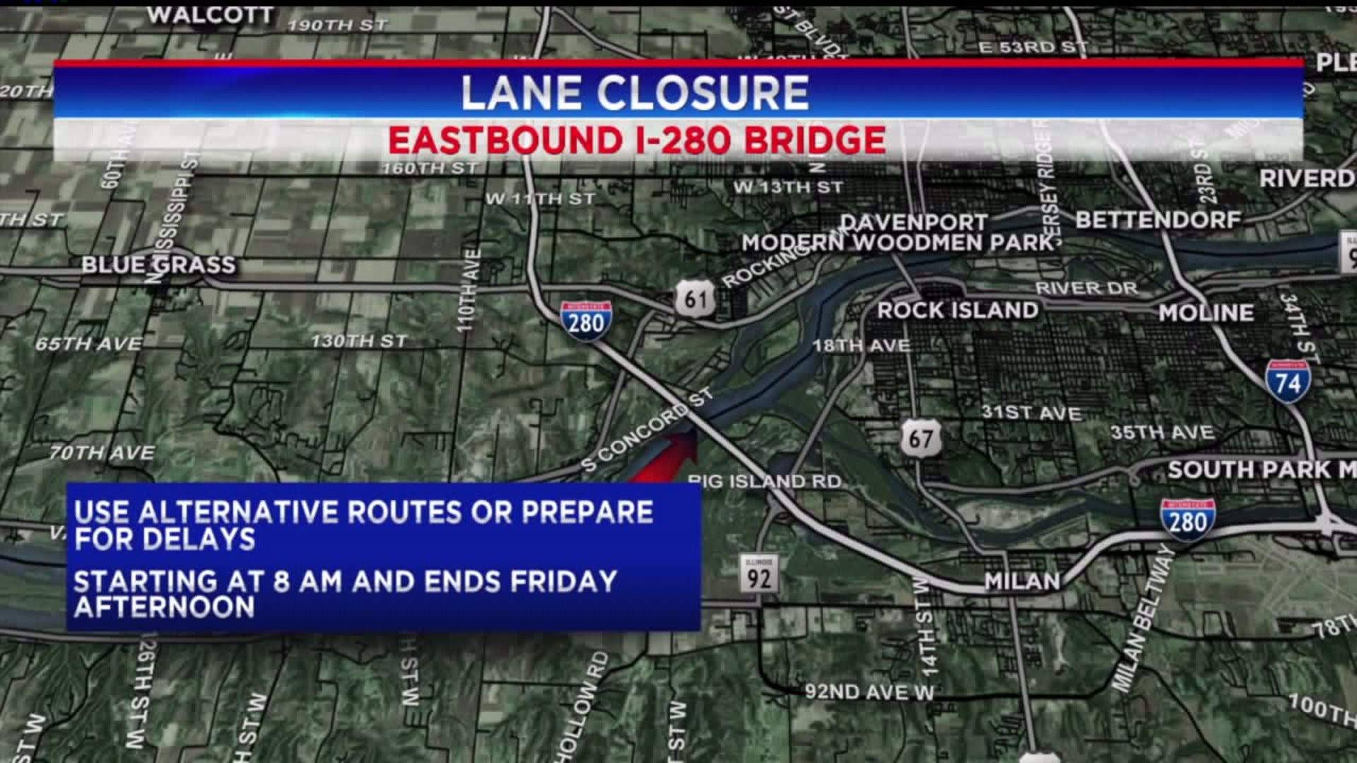 I-280 bridge eastbound lane to close for five days on Sept. 9